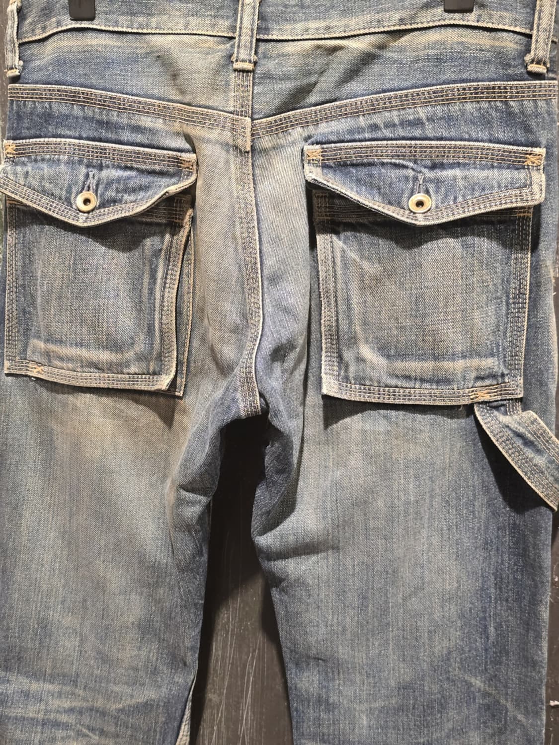Light Washed Loose Fit Cargo Denim Pants 상품이미지6