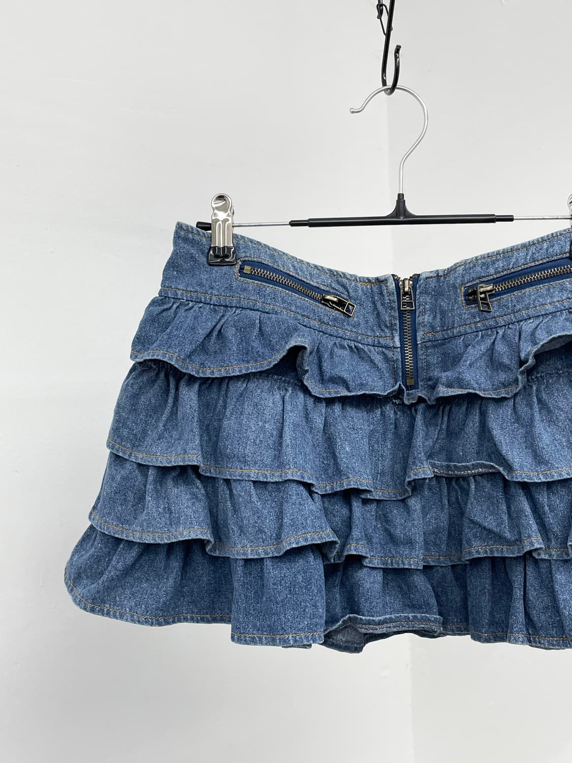 키치 데님 프릴 캉캉 스커트 상품이미지7