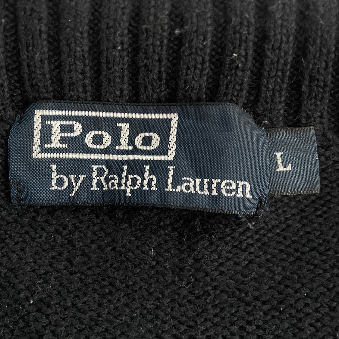 Polo  폴로 랄프로렌 자수 블랙 코튼 반집업 니트 상품이미지2