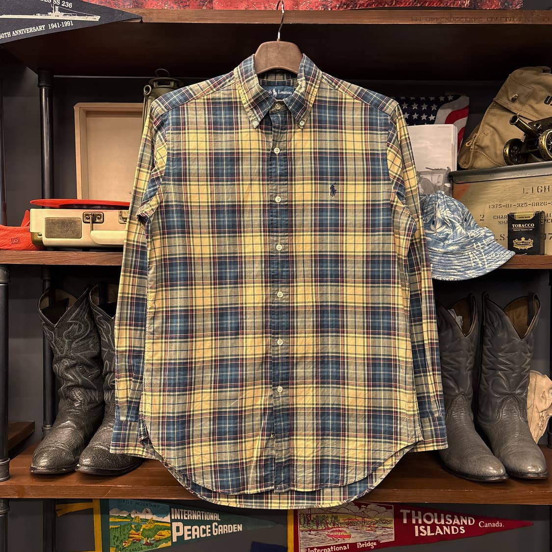 90s 폴로 랄프로렌 클래식핏 타탄체크 버튼다운 셔츠 N750 상품이미지1