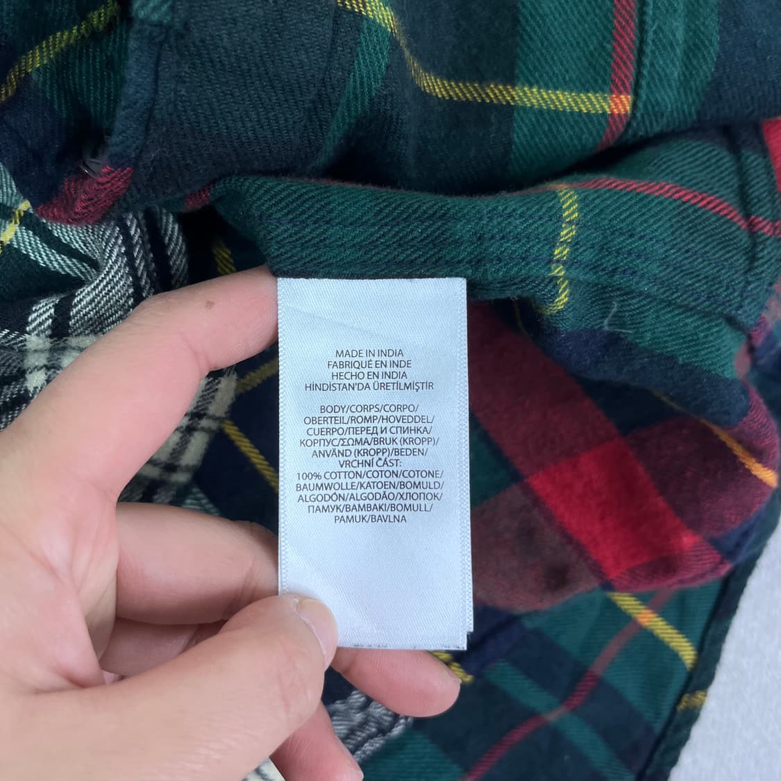 100 폴로 랄프로렌 신형라벨 패치워크 울 체크 셔츠 상품이미지6