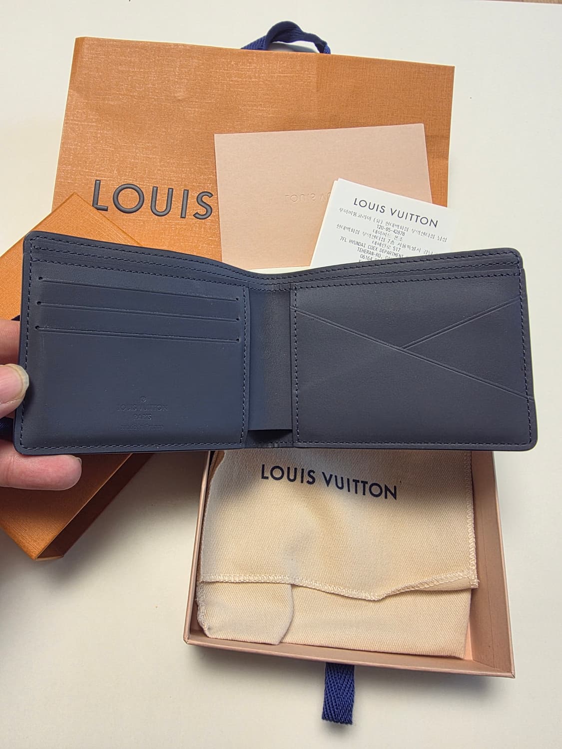 [풀구성] 루이비통 쉐도우 이클립스 반 지갑 네이비 상품이미지3