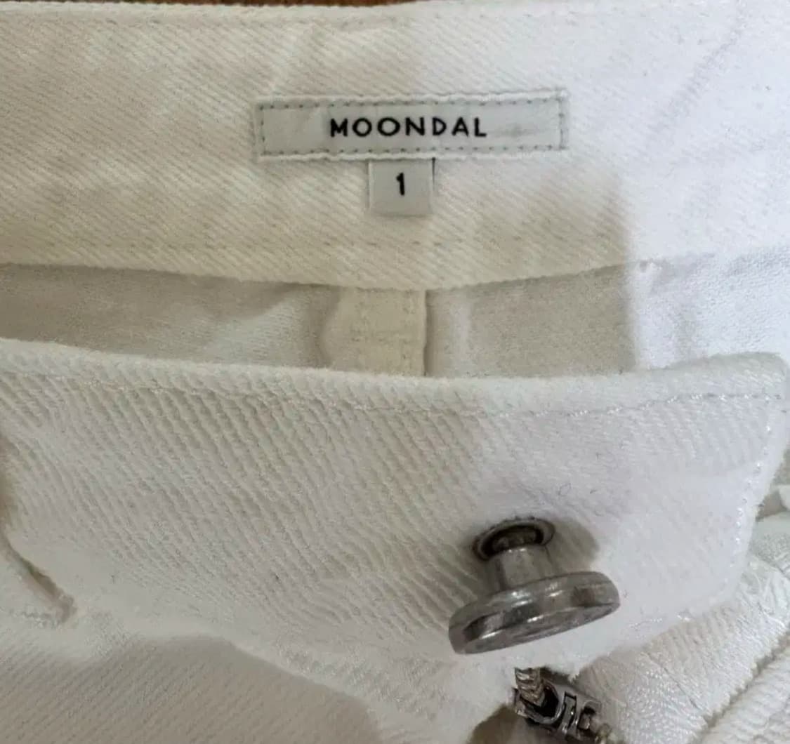 문달 moondal 데님팬츠 화이트 1사이즈 상품이미지2