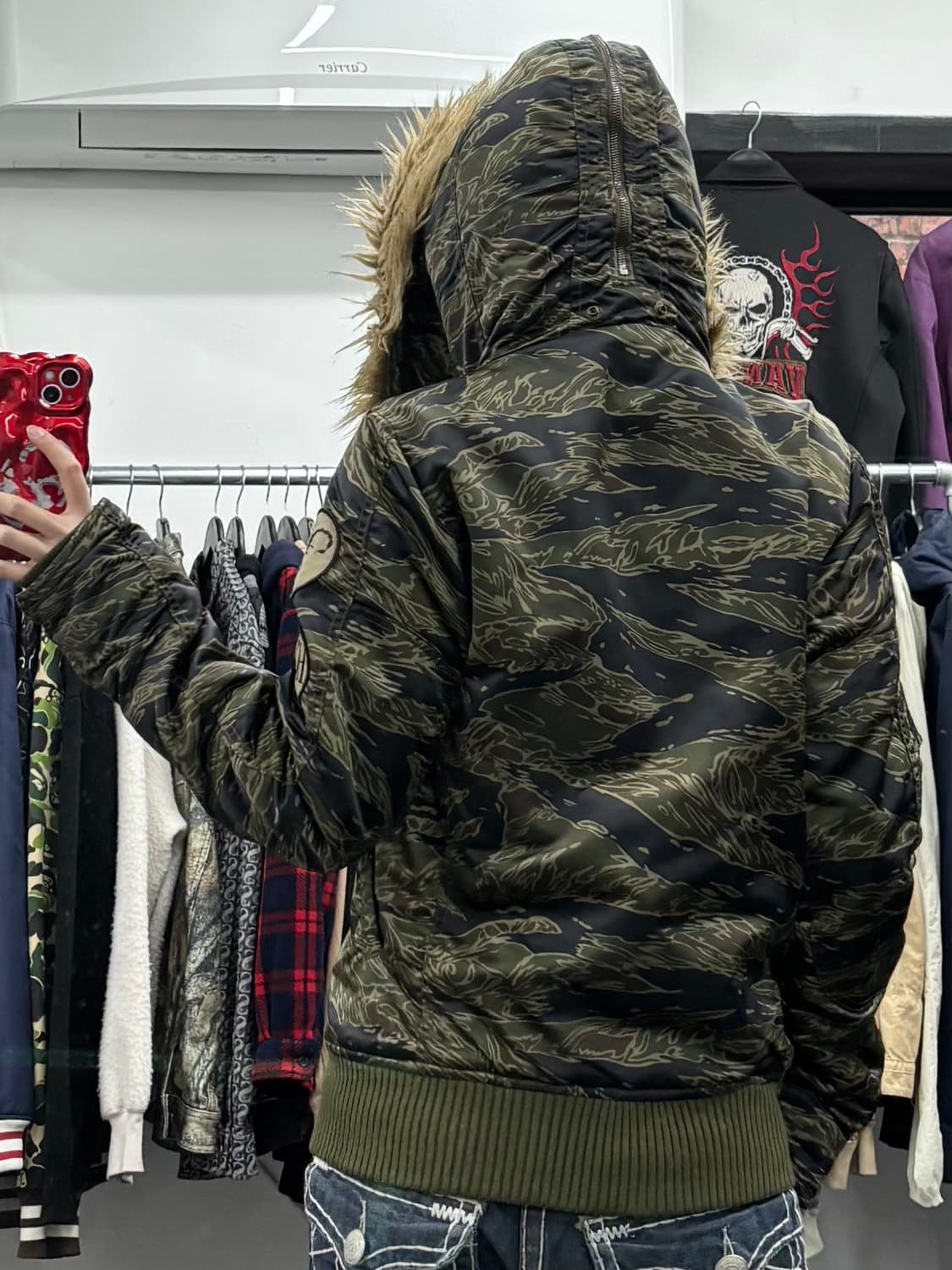 히스테릭 글래머 카모 N2B 퍼 후드 자켓 상품이미지5