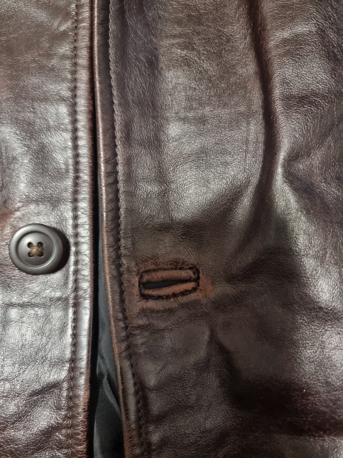 올드 갭 old gap 빈티지 레더 카코트 다크 브라운 L 상품이미지7