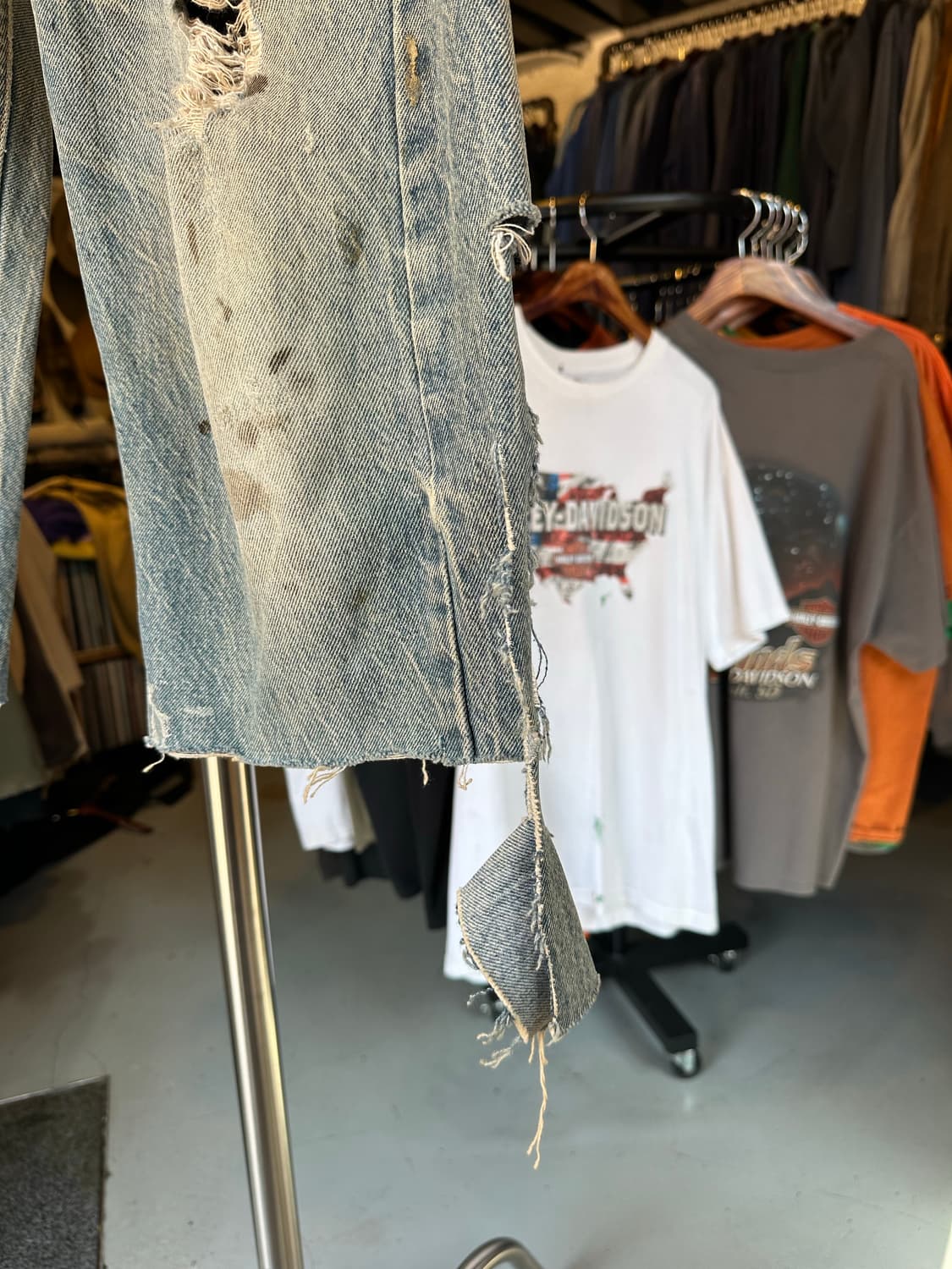 90s 리바이스505 오렌지탭 더티 디트로이트 데님 숏츠 상품이미지6