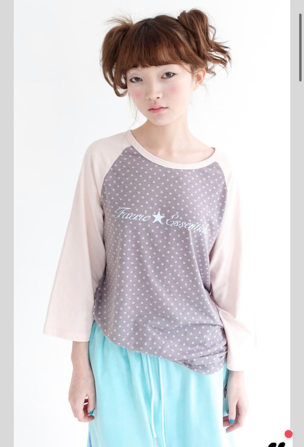 dot raglan sleeve top (pink) 상품이미지1