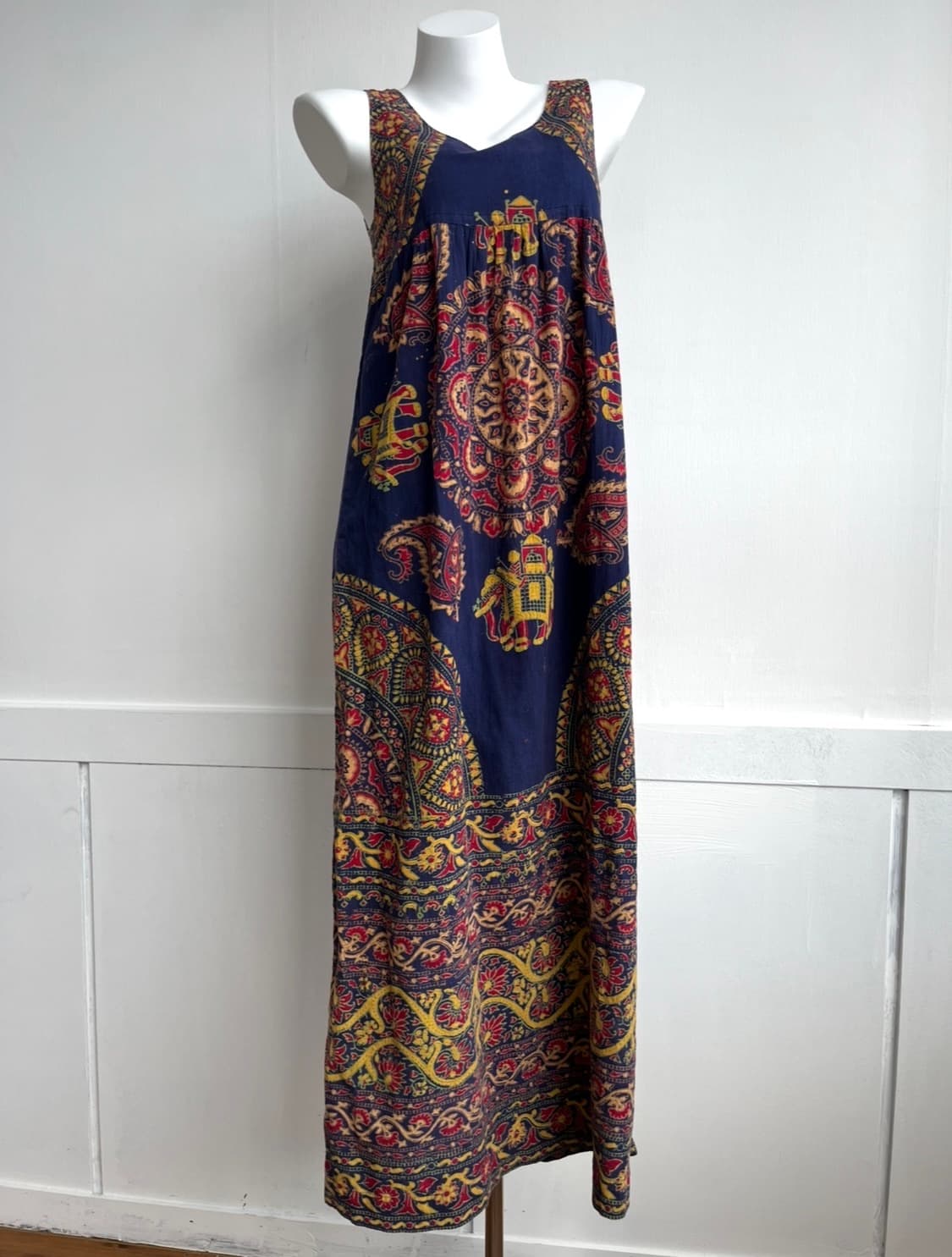 인디아 네이비 만다라 롱 원피스 상품이미지1