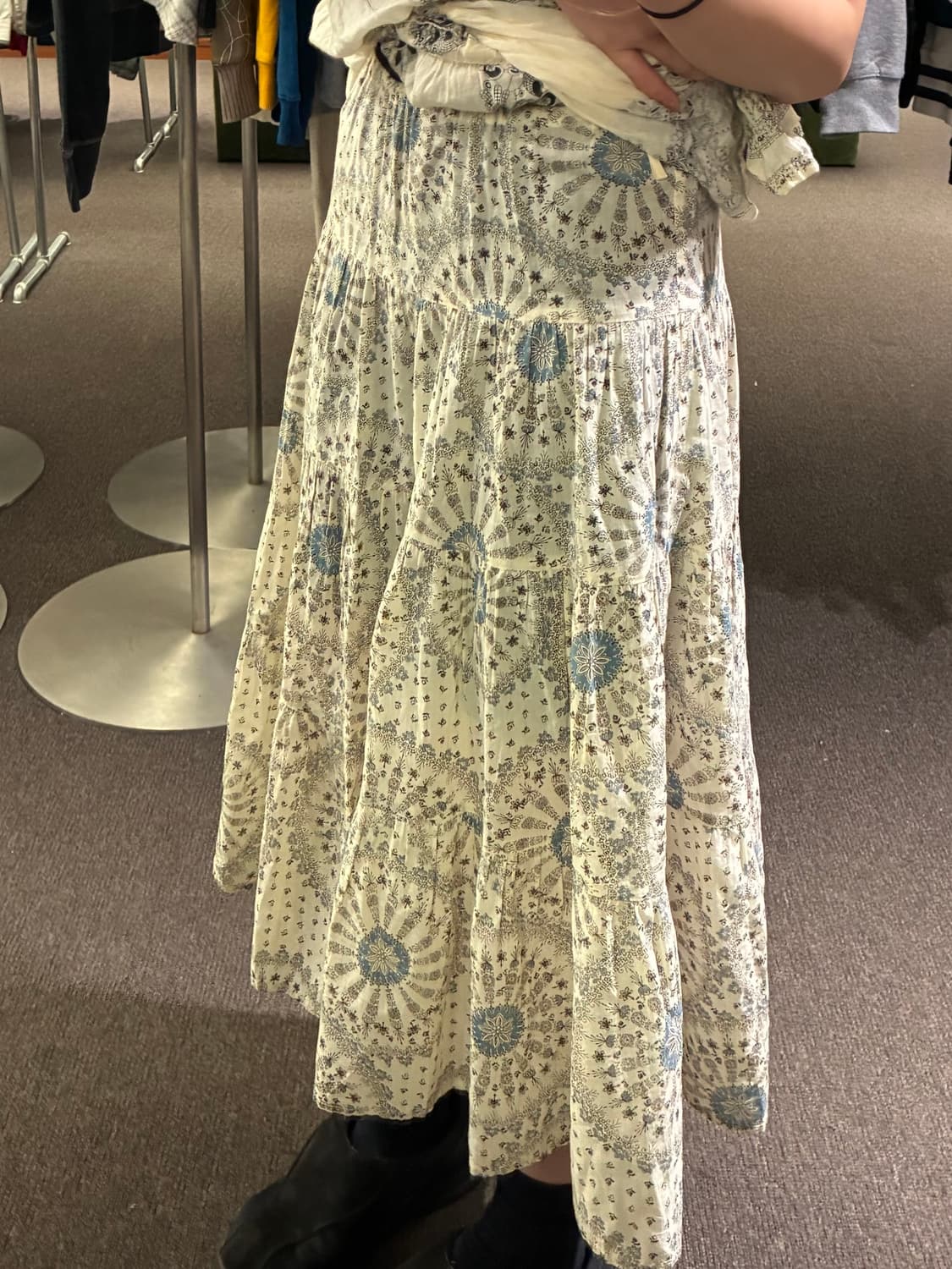 OS)Japanese vintage 여성 플로럴 에스닉 패턴 롱스커트 상품이미지2