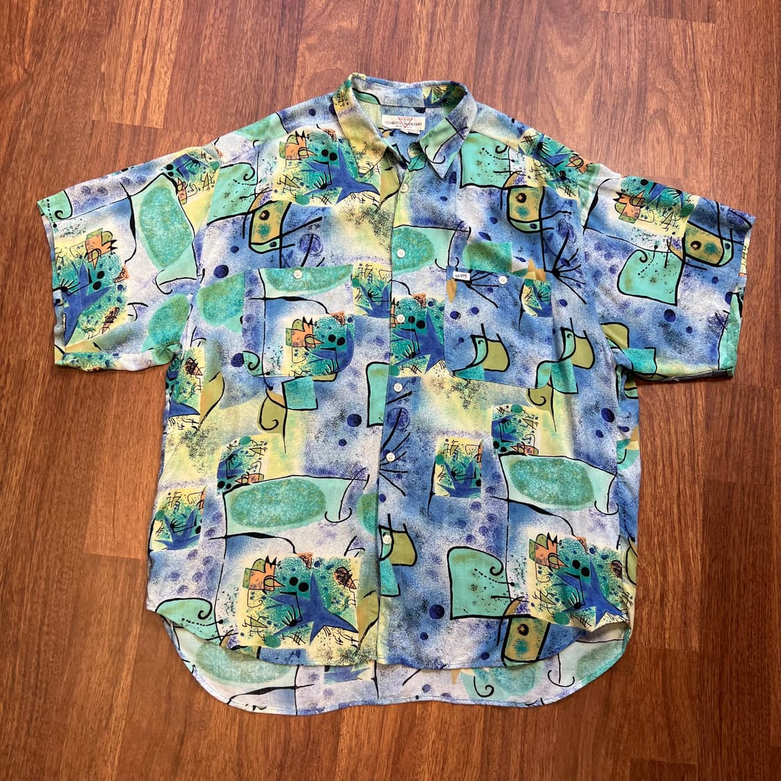 [XL]90's 게스 조지 마르시아노 빈티지 반팔 셔츠  상품이미지2