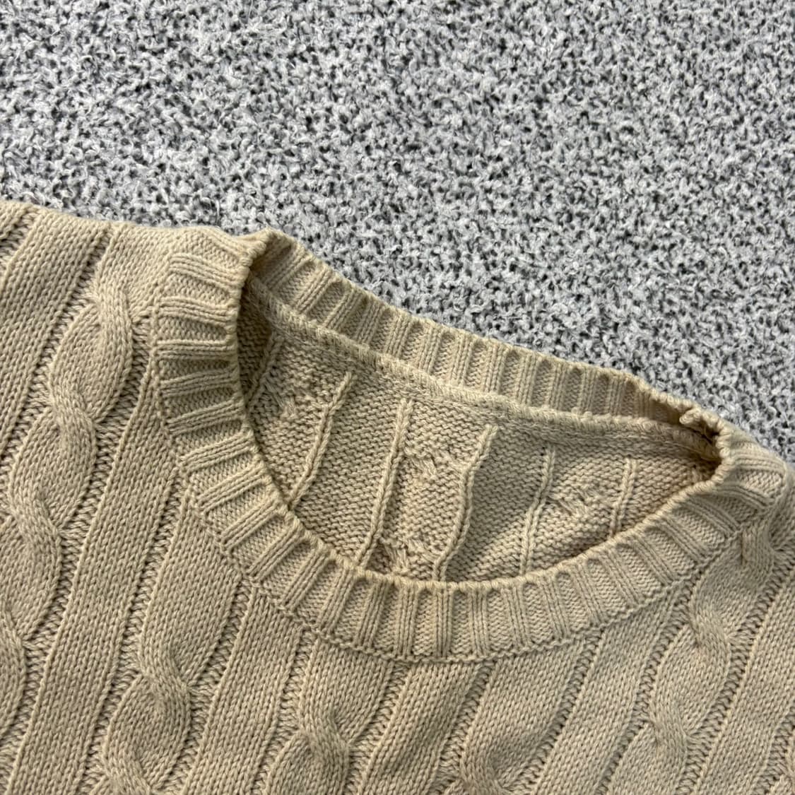 실측 여성 포니로고 크롭 케이블 니트 0423J 상품이미지2