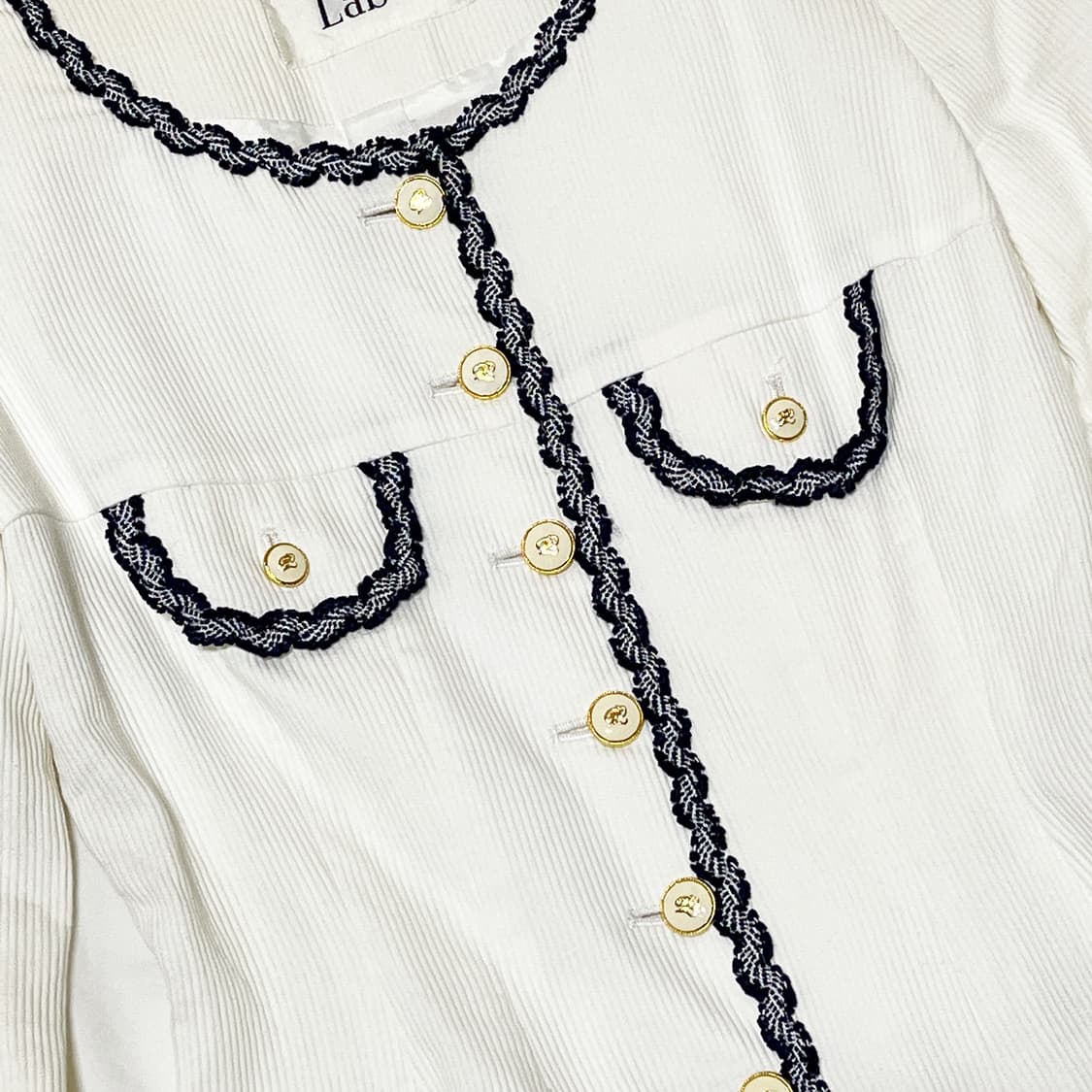 빈티지 ) 네이비트리밍 코듀로이 자켓 상품이미지4