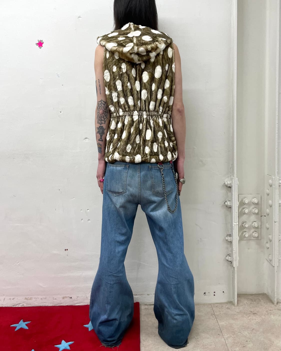 Leopard Dot Fur Hooded Vest  상품이미지7