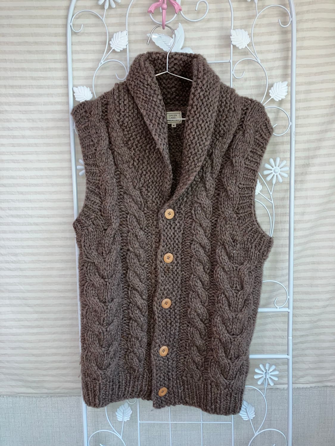 빈티지 브라운 니트 조끼 y2k 스트릿 갸루 펑키 일본빈티지W528 상품이미지1