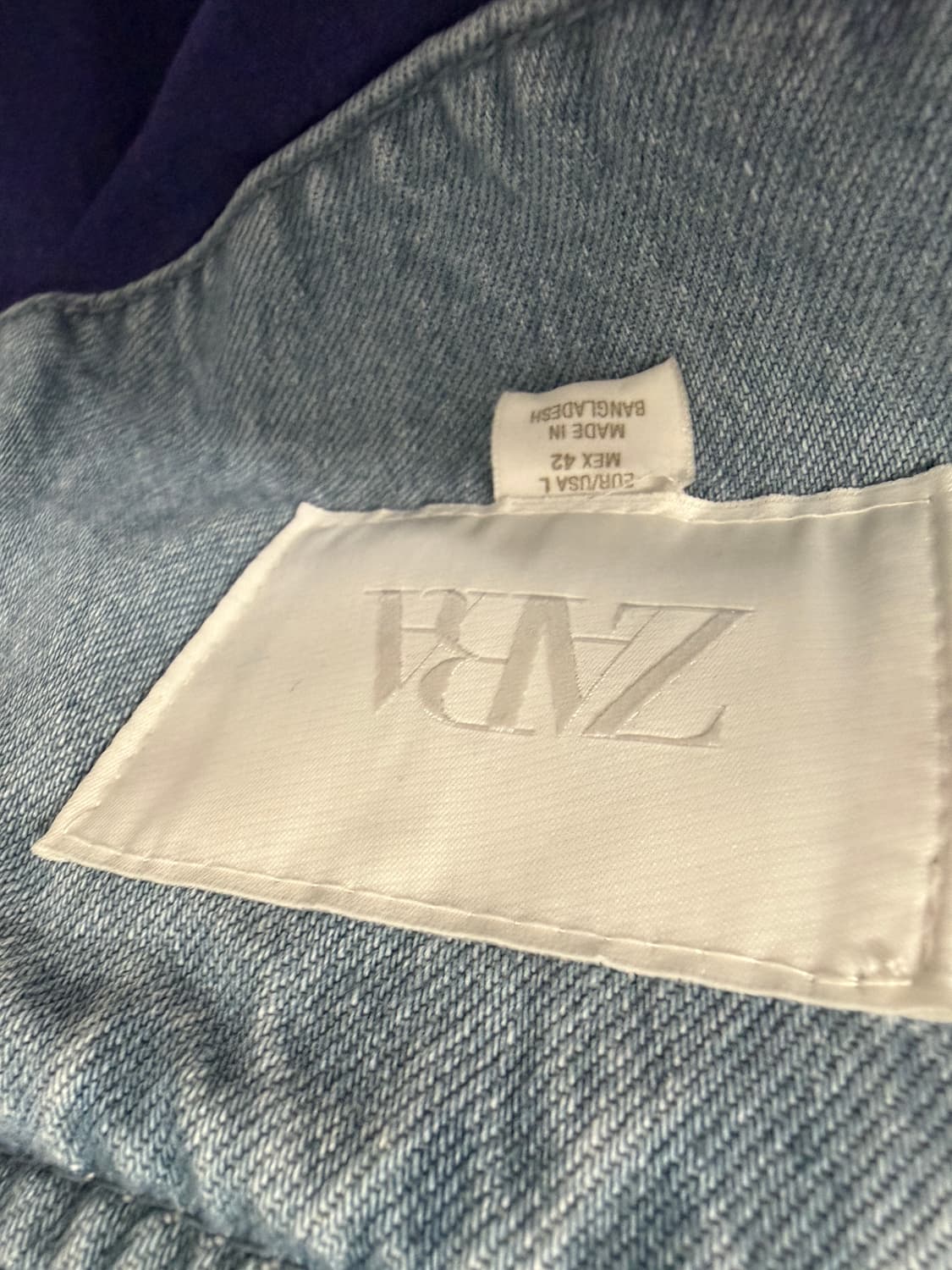 자라 워싱 데님 청자켓 상품이미지5