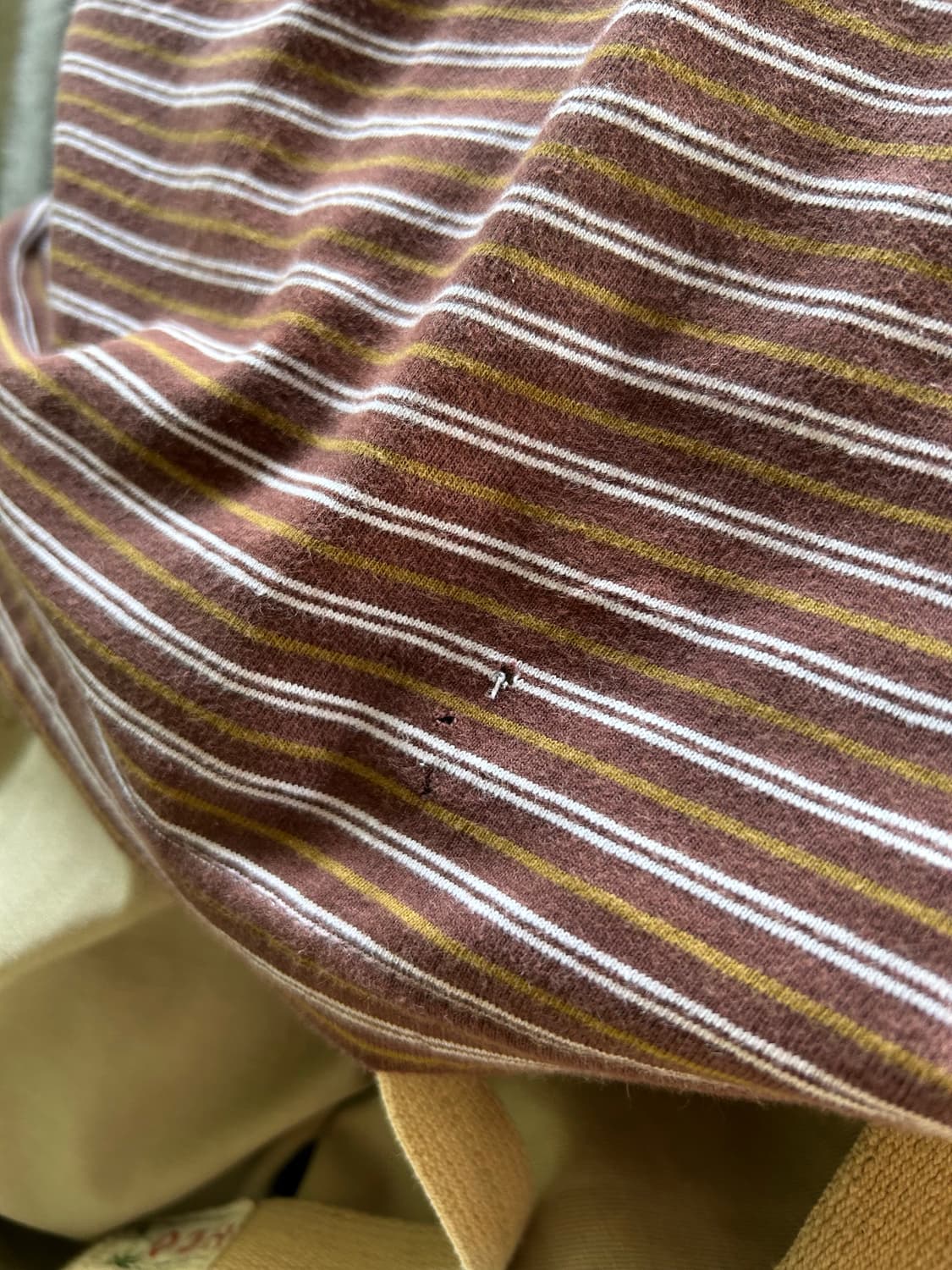 *rare* old stussy 브라운 스트라이프 카라 티셔츠 상품이미지3