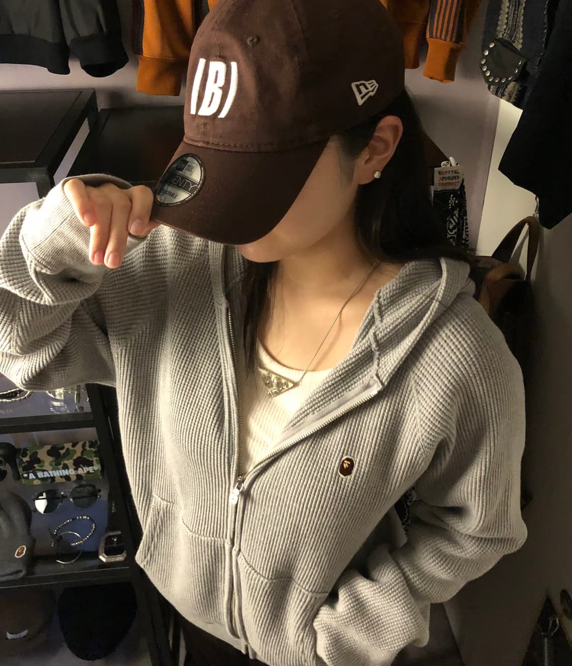 베이프 와플 로고 후드집업 상품이미지5