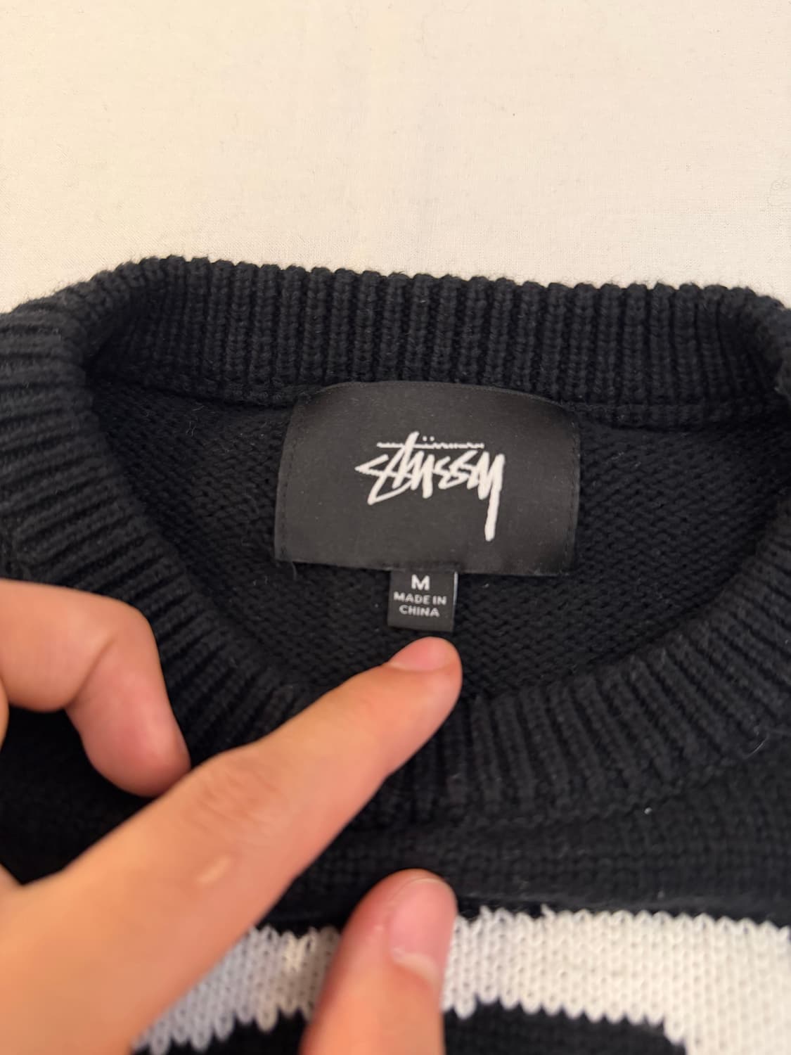 스투시 컬리 S 빅로고 울 니트 블랙 상품이미지3