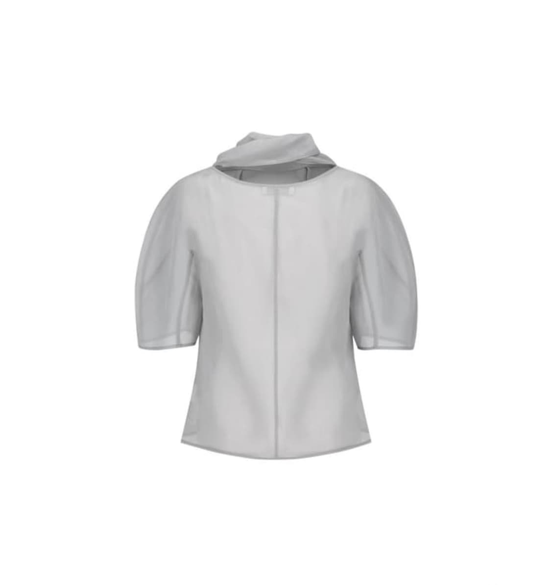 아모멘토 knotted collar top, grey 상품이미지7