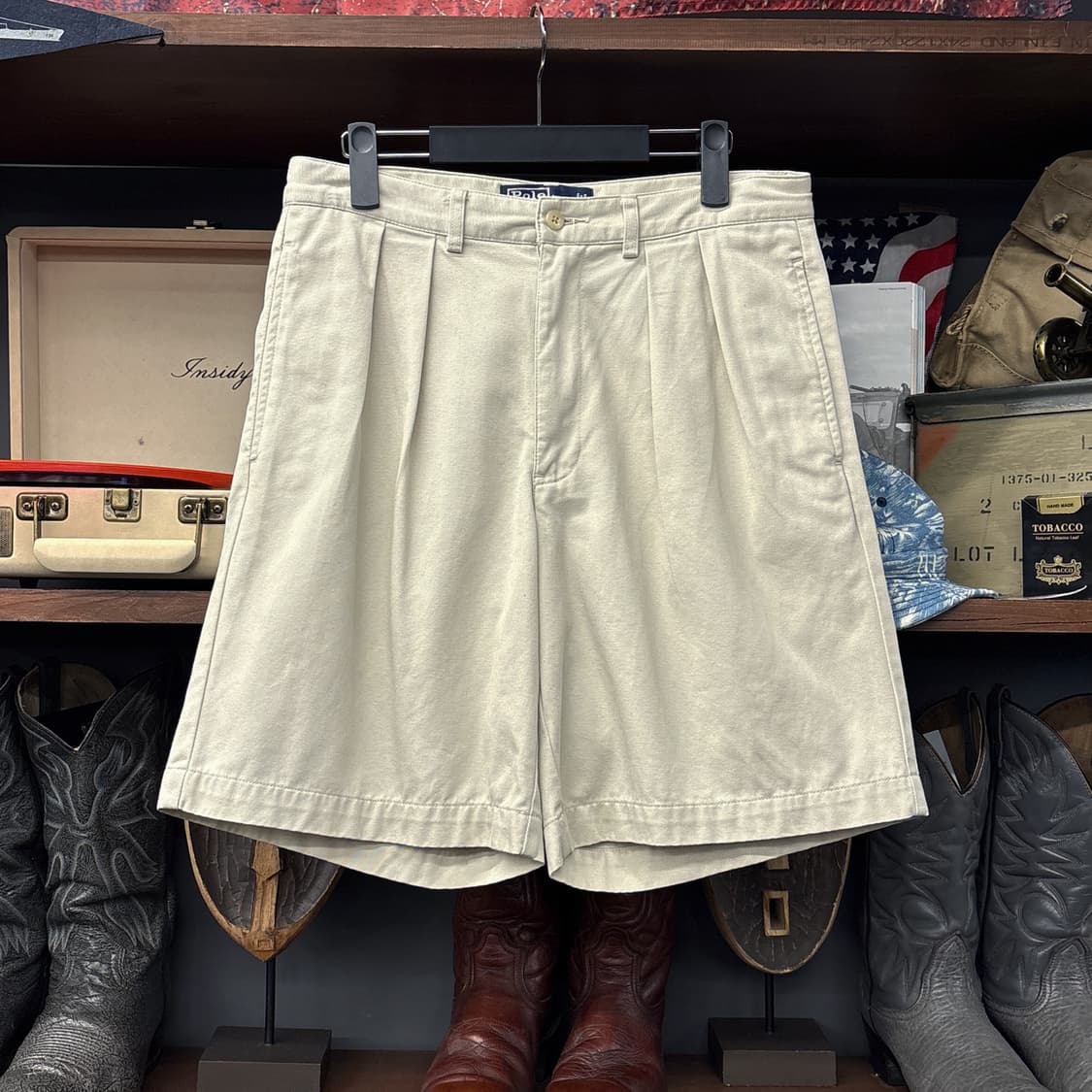 90s 폴로 랄프로렌 투턱 플리츠 테일러 쇼츠 치노팬츠 N1106   상품이미지1