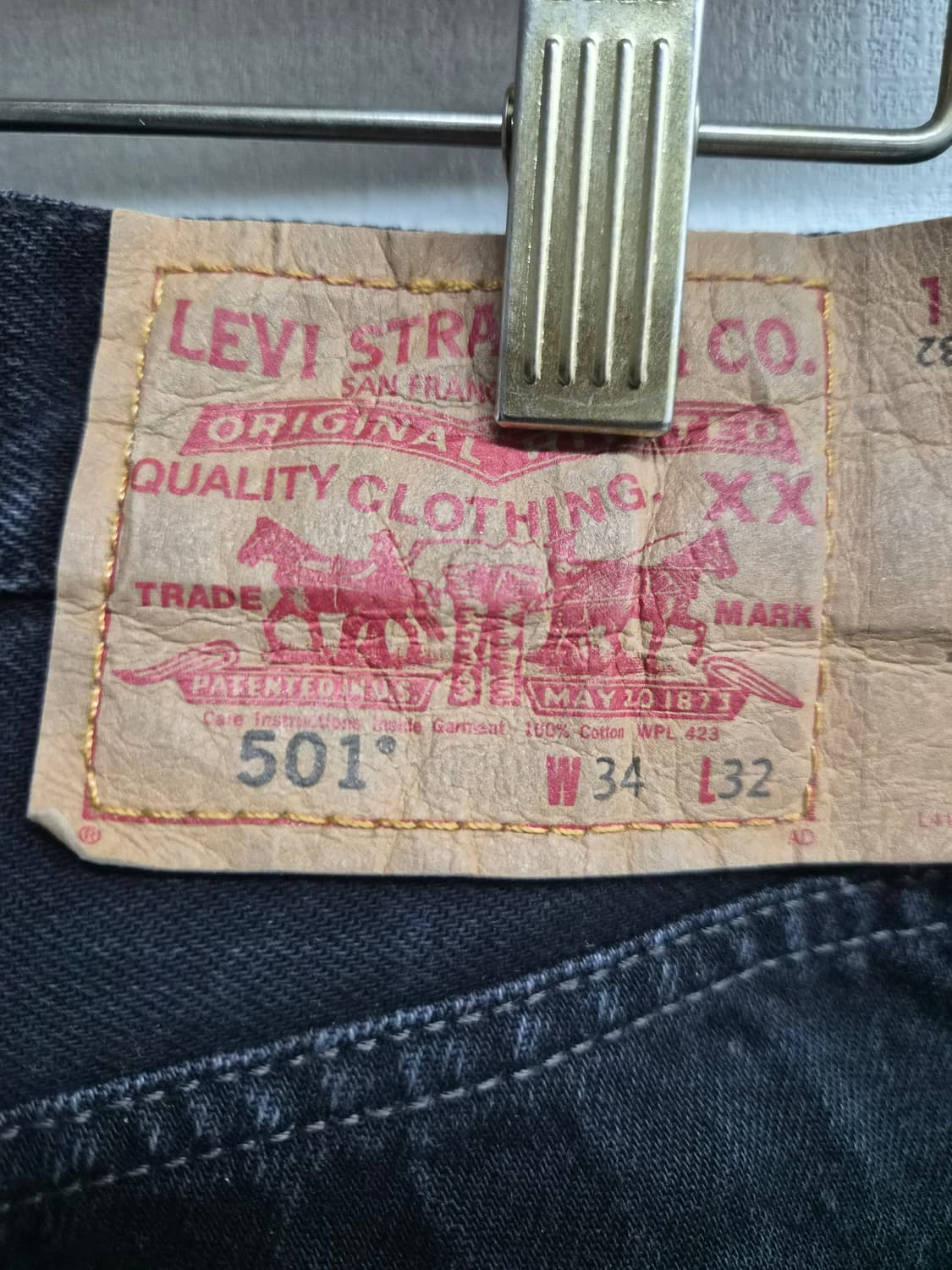 34) 리바이스 501 멕시코 생산 블랙데님 팝니다 상품이미지4