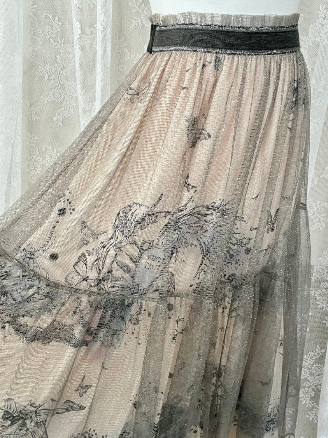 64-94) 한섬 타임 TIME 21SS 튤 레이어 스커트 상품이미지4