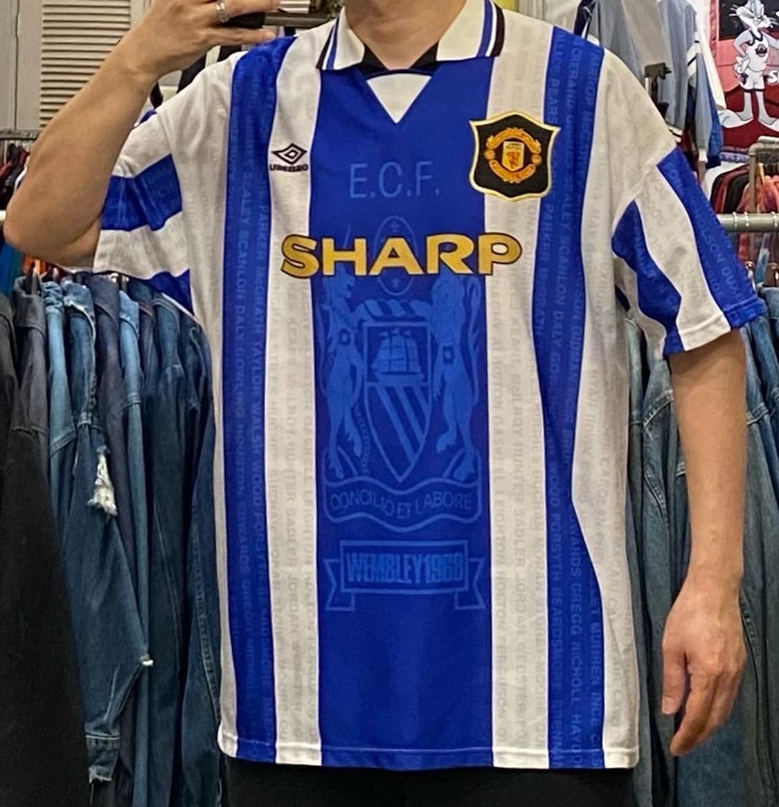 대장급 새상품급 엄브로 94년 맨유 어웨이 베컴유니폼 상품이미지6