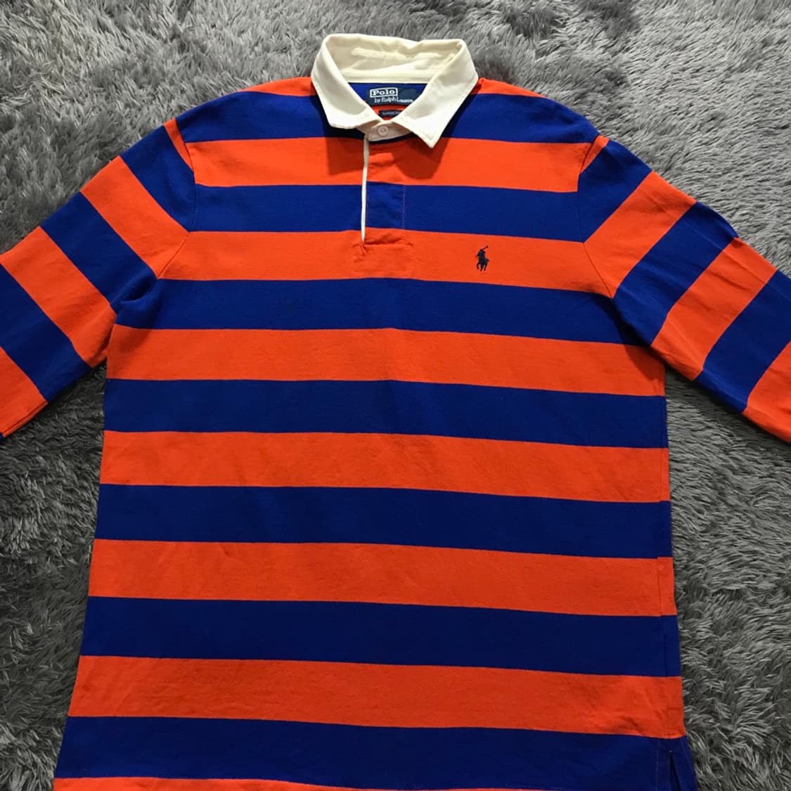 [[L(실 XL)] 폴로(POLO)랄프로렌 스트라이프 럭비티셔츠@133 상품이미지1