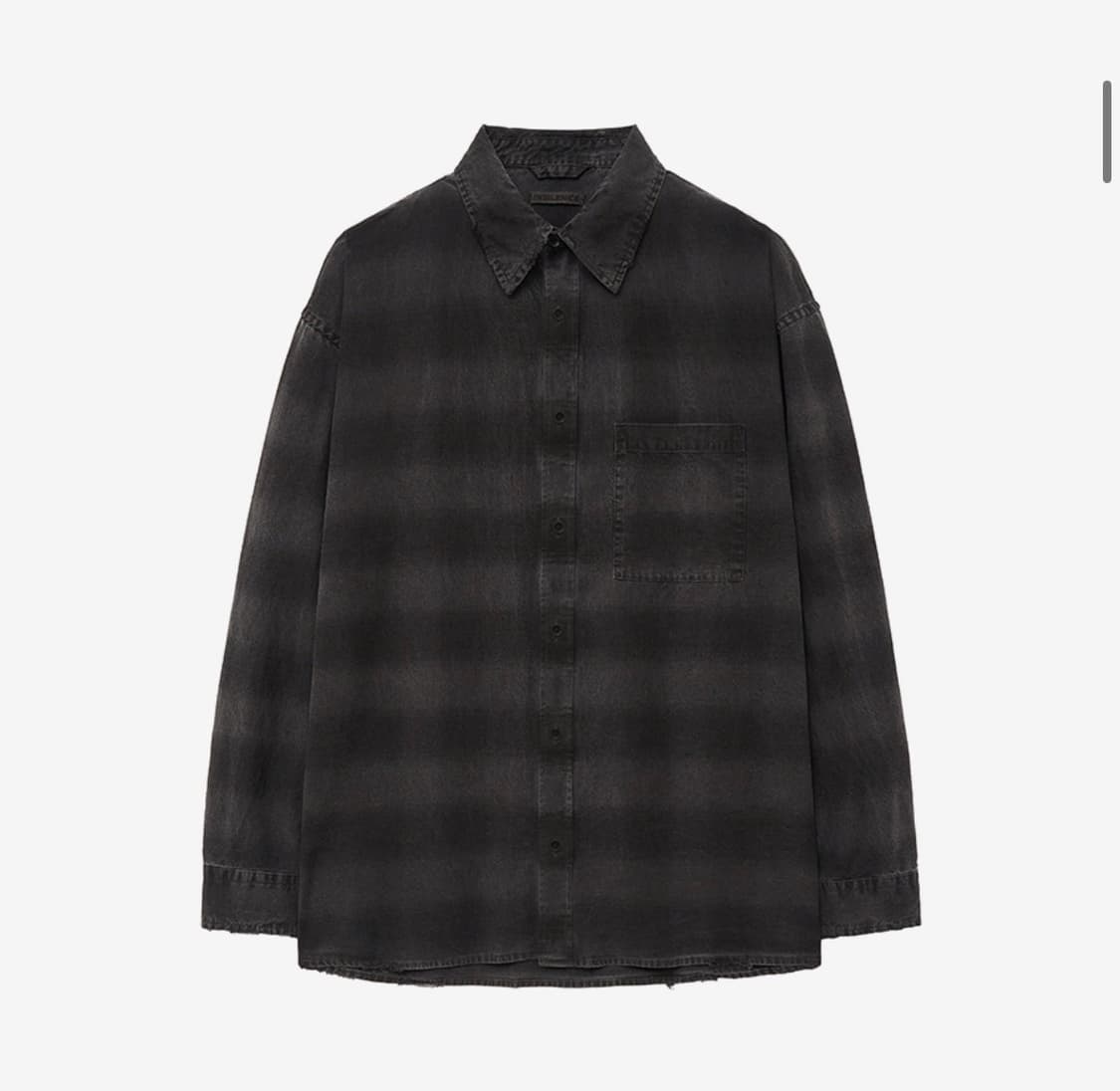 인사일런스 디스트로이드 다잉 체크 셔츠 WASHED BLACK L사이즈 상품이미지1