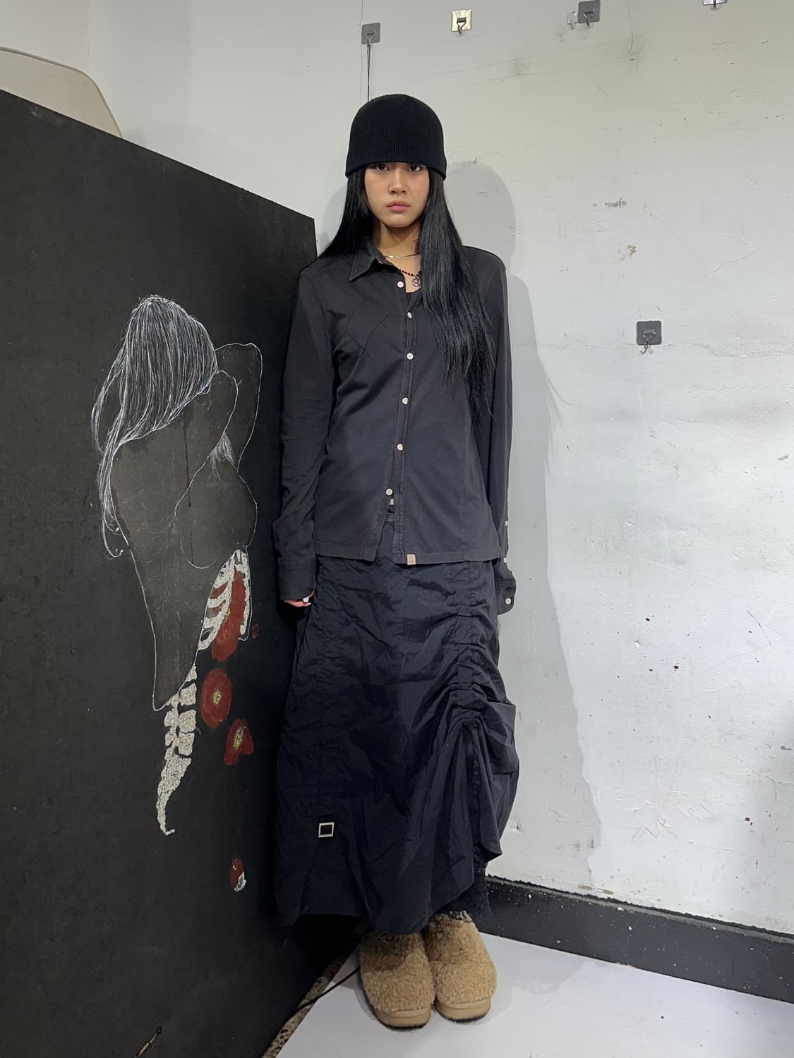 디젤 고딕 블랙 웨스턴 프린팅 셔츠 자켓 L 상품이미지2