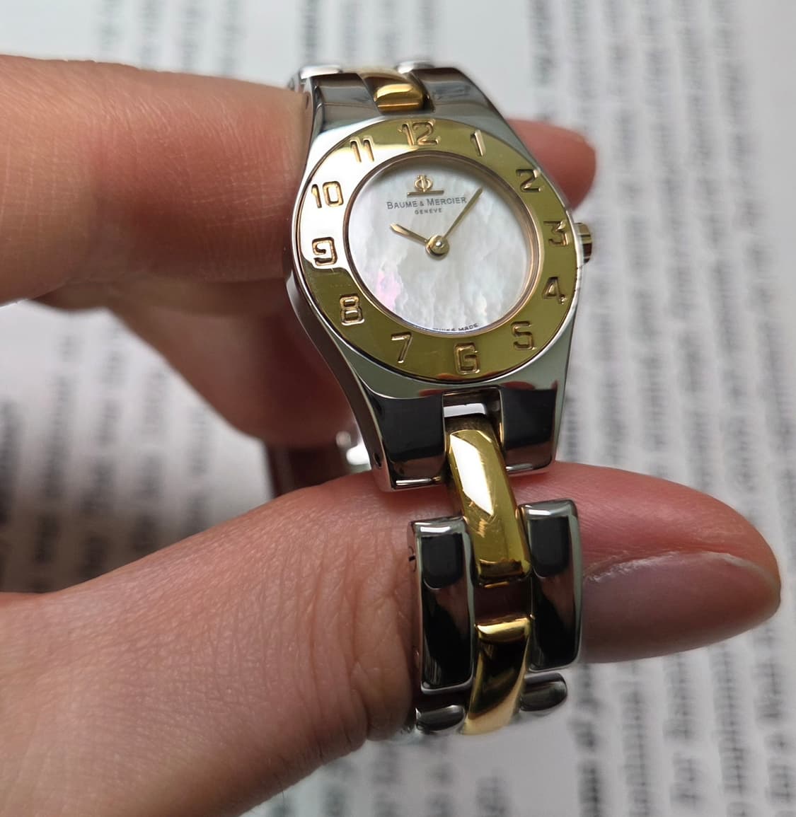 레어] 보메메르시에 리네아(Linea) 자개판 콤비 브레이슬릿 ver. 상품이미지4