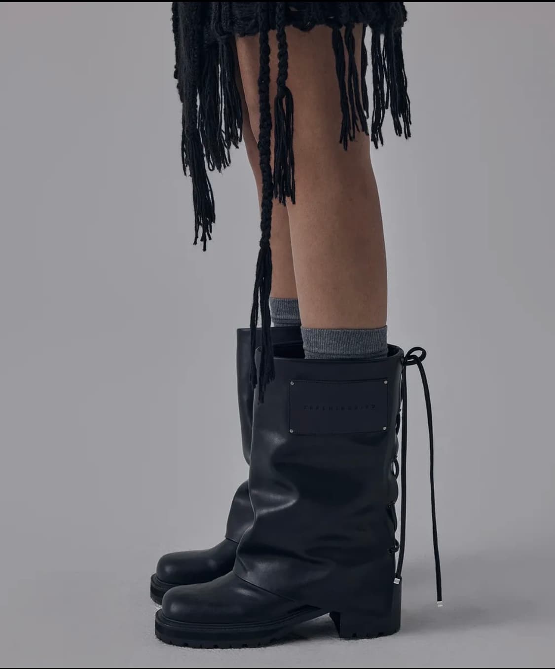 트리밍버드 Folded Lace-up Cowhide Boots 부츠 상품이미지2