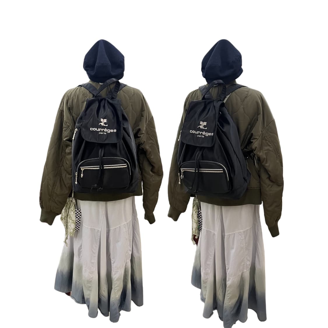 꾸레쥬 나일론 로고 럭색 블랙 상품이미지10