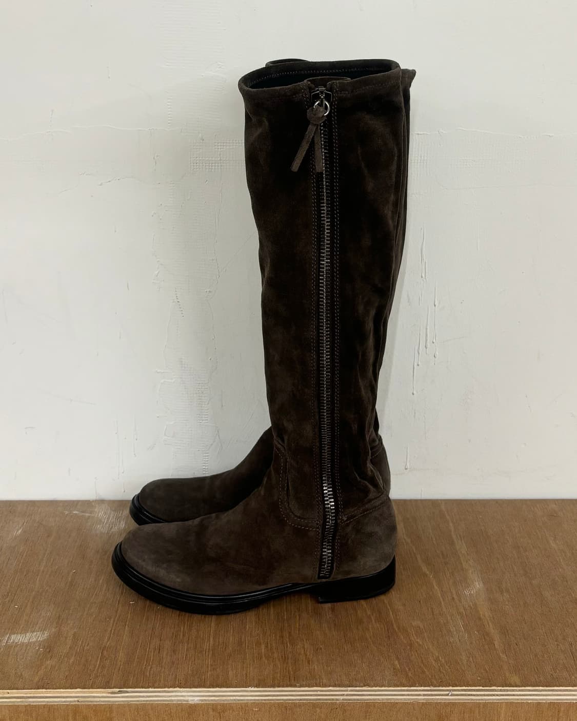 미우 미우 브라운 스웨이드 니 하이 부츠 상품이미지5