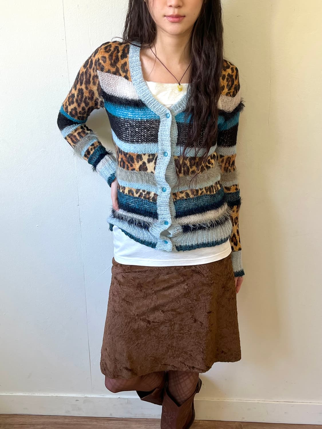 Lui Chantant 브라운 퍼 스커트 상품이미지7