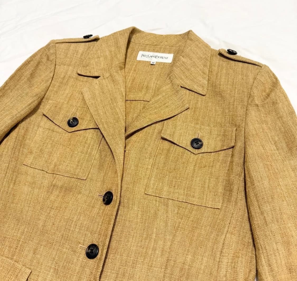 생로랑 - 90s 리넨 밀리터리 자켓 상품이미지2