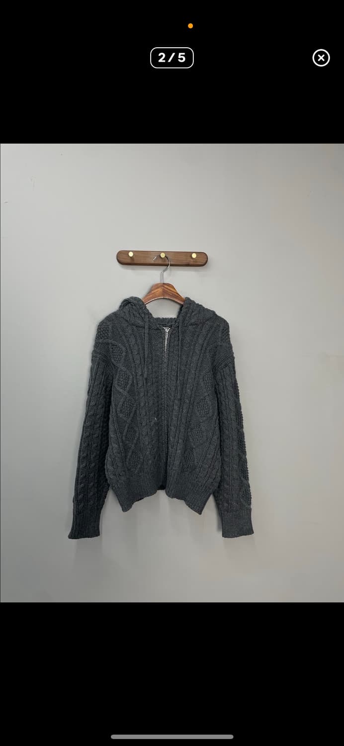 트릴리온 워셔블 아란 케이블 후드집업니트 A2766 상품이미지2