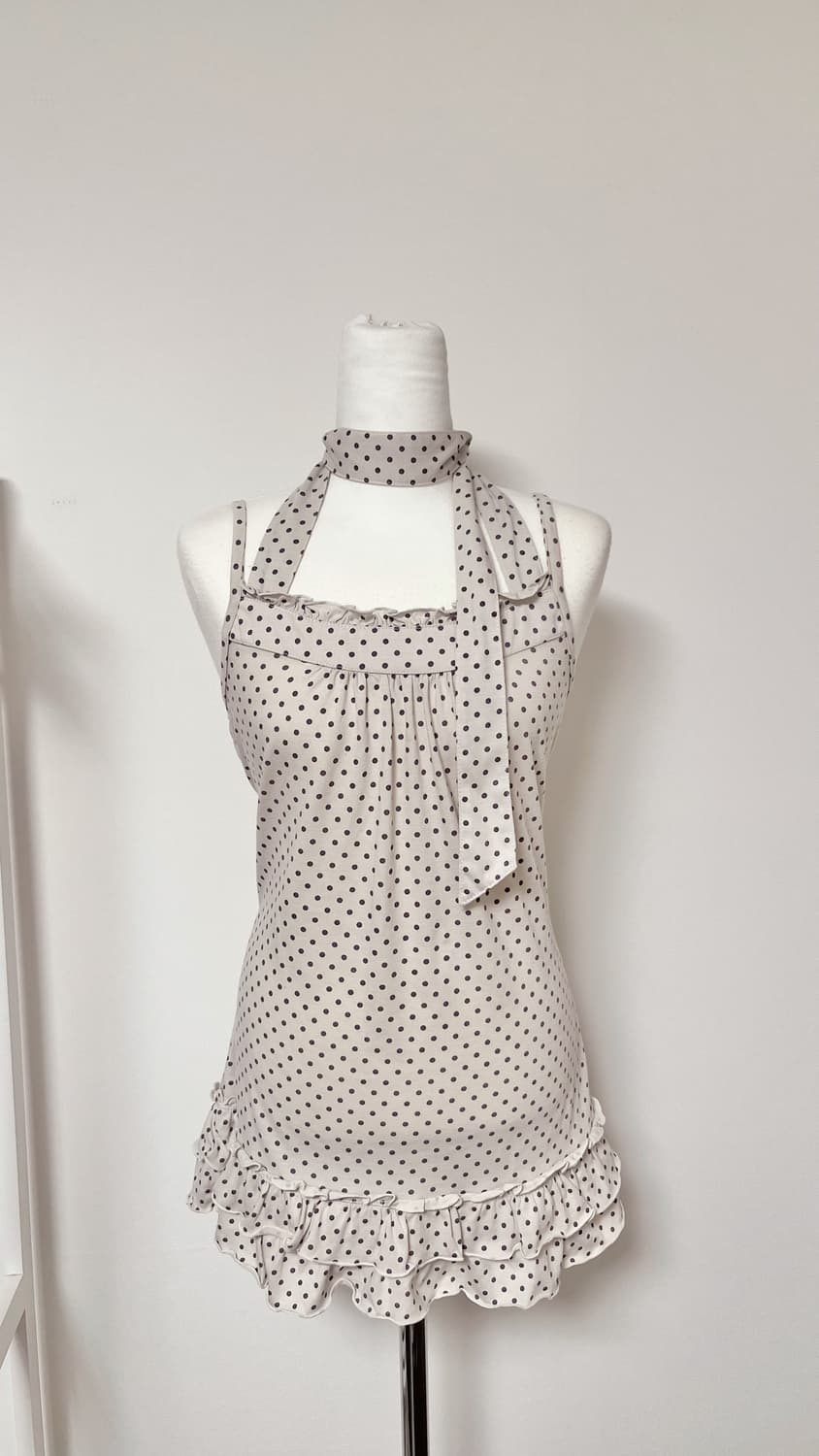 일본빈티지 모리걸 보라도트 홀터 슬리브리스 상품이미지1