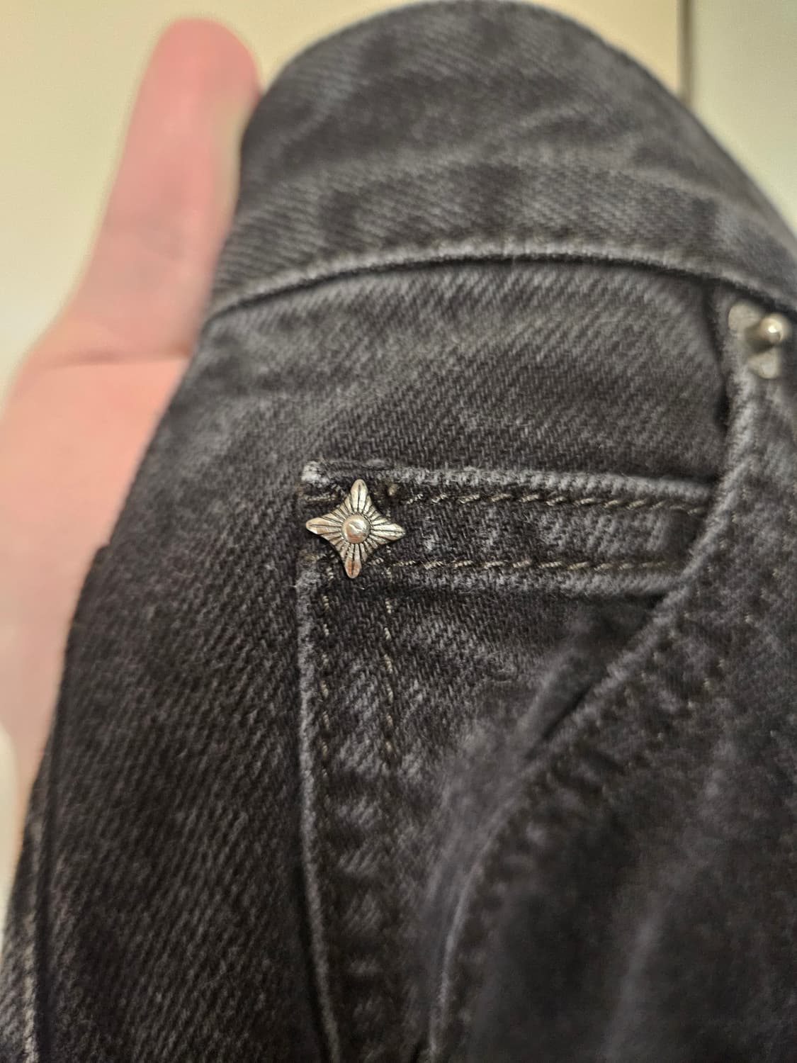 28) 벨리에 트루 스트레이트 데님 팬츠 청바지 워시드블랙 상품이미지2