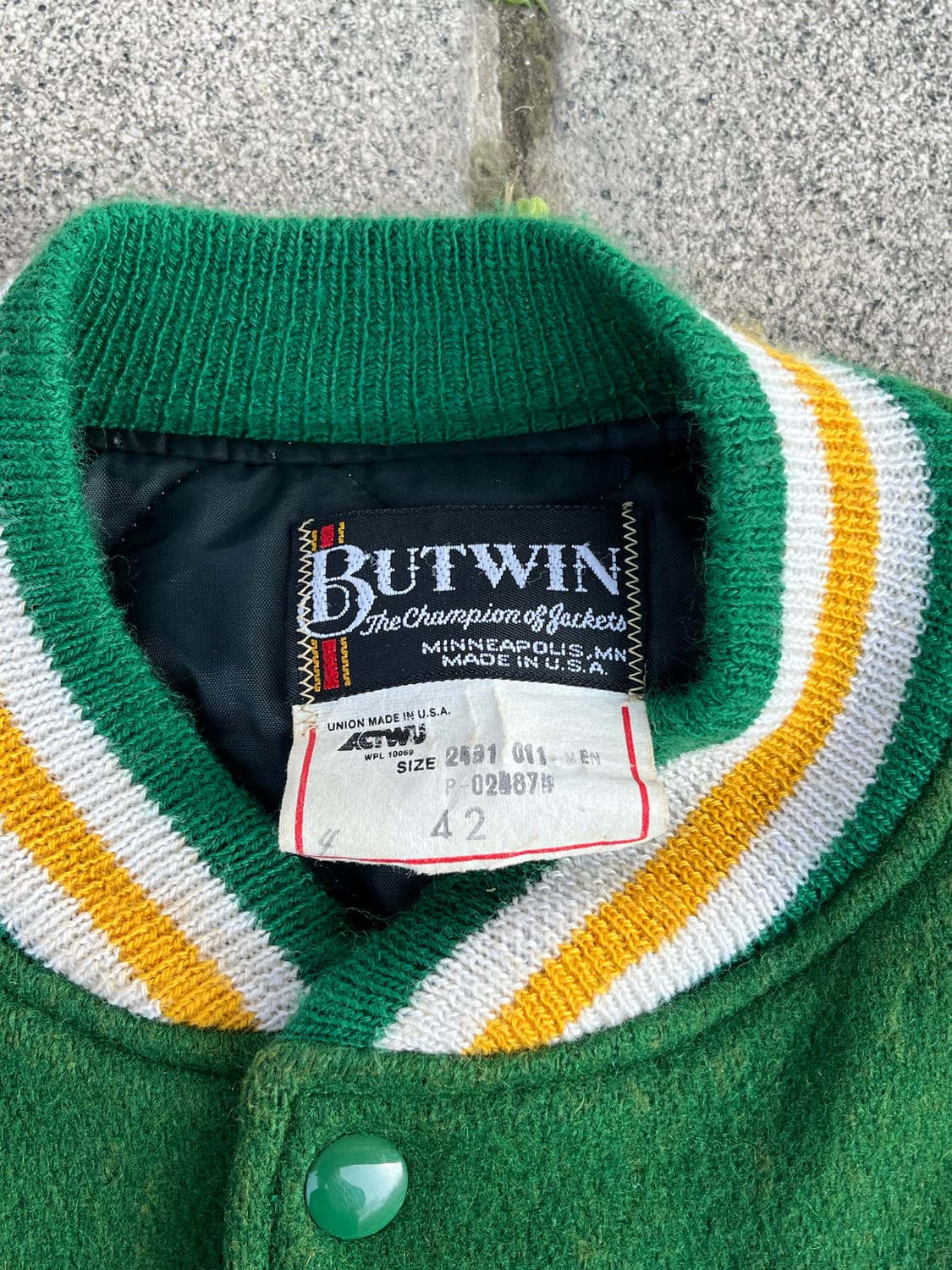 80s USA Butwin 빈티지 패치워크 바시티 자켓 상품이미지10