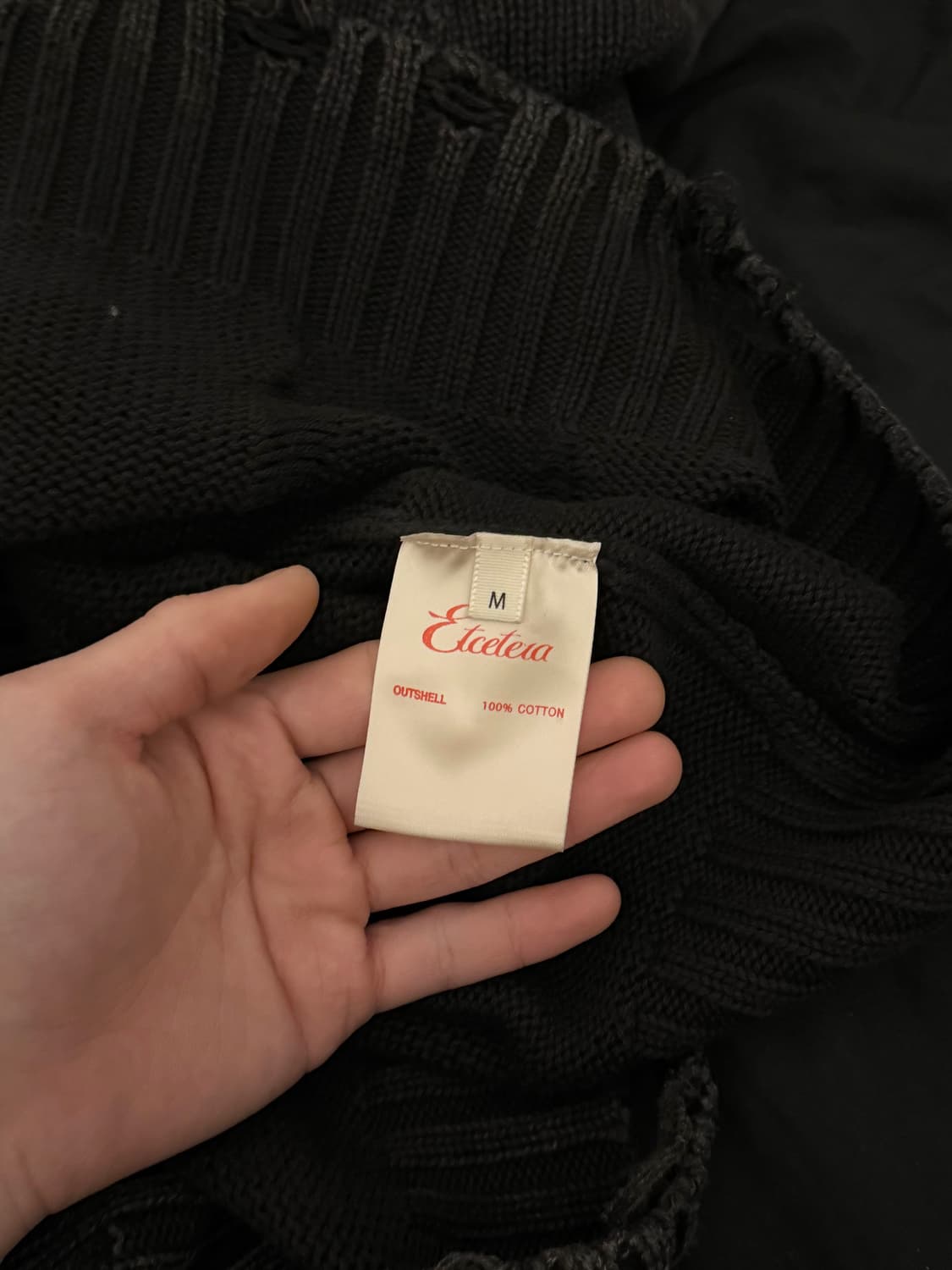 이티씨이 디스트로이드 워시드 니트 블랙 상품이미지6