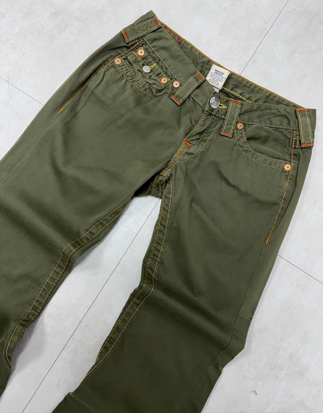 •TRUE RELIGION 카키 부츠컷 팬츠 26 USA 상품이미지2