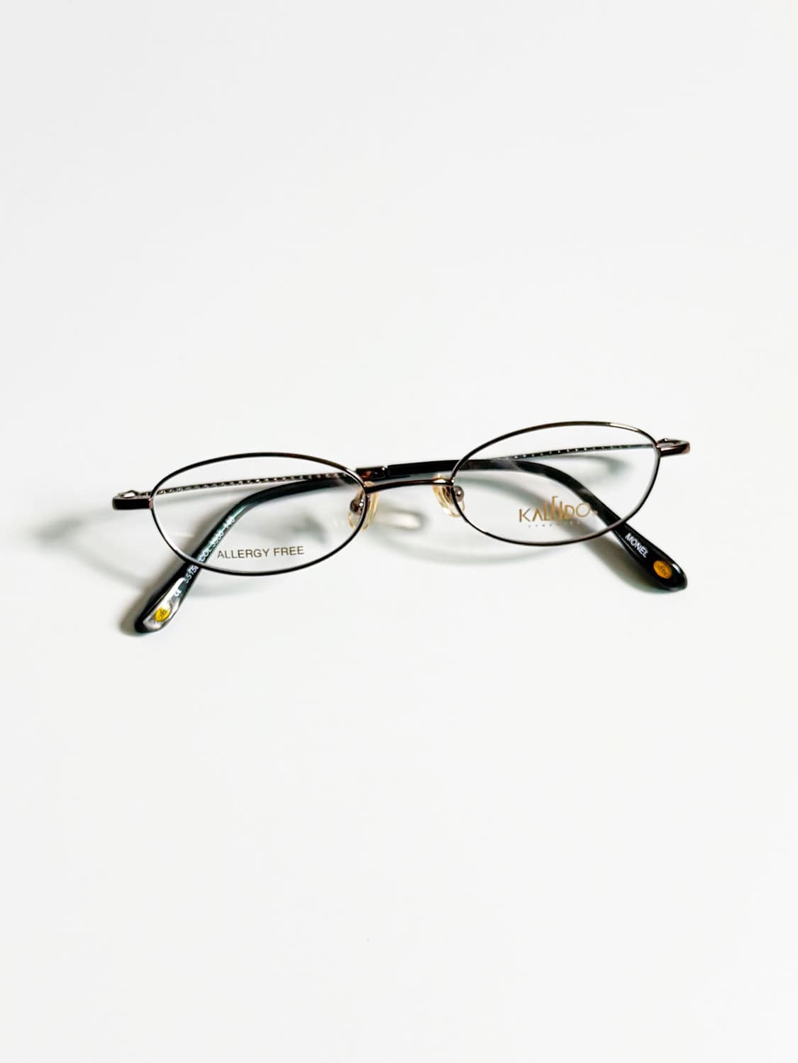 90s KALEIDO 슬림 오벌 브라운 메탈 빈티지 안경 상품이미지2