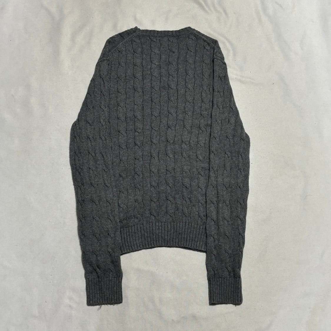 M 폴로랄프로렌 버건디 포니 그레이 케이블 니트 상품이미지3