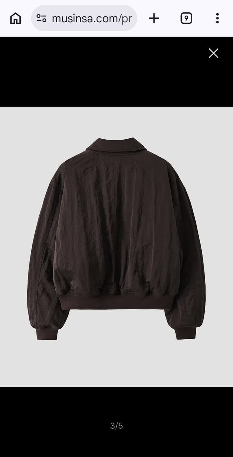 [noirer] 헤비 나일론 패디드 크롭 블루종 (버건디) 상품이미지3