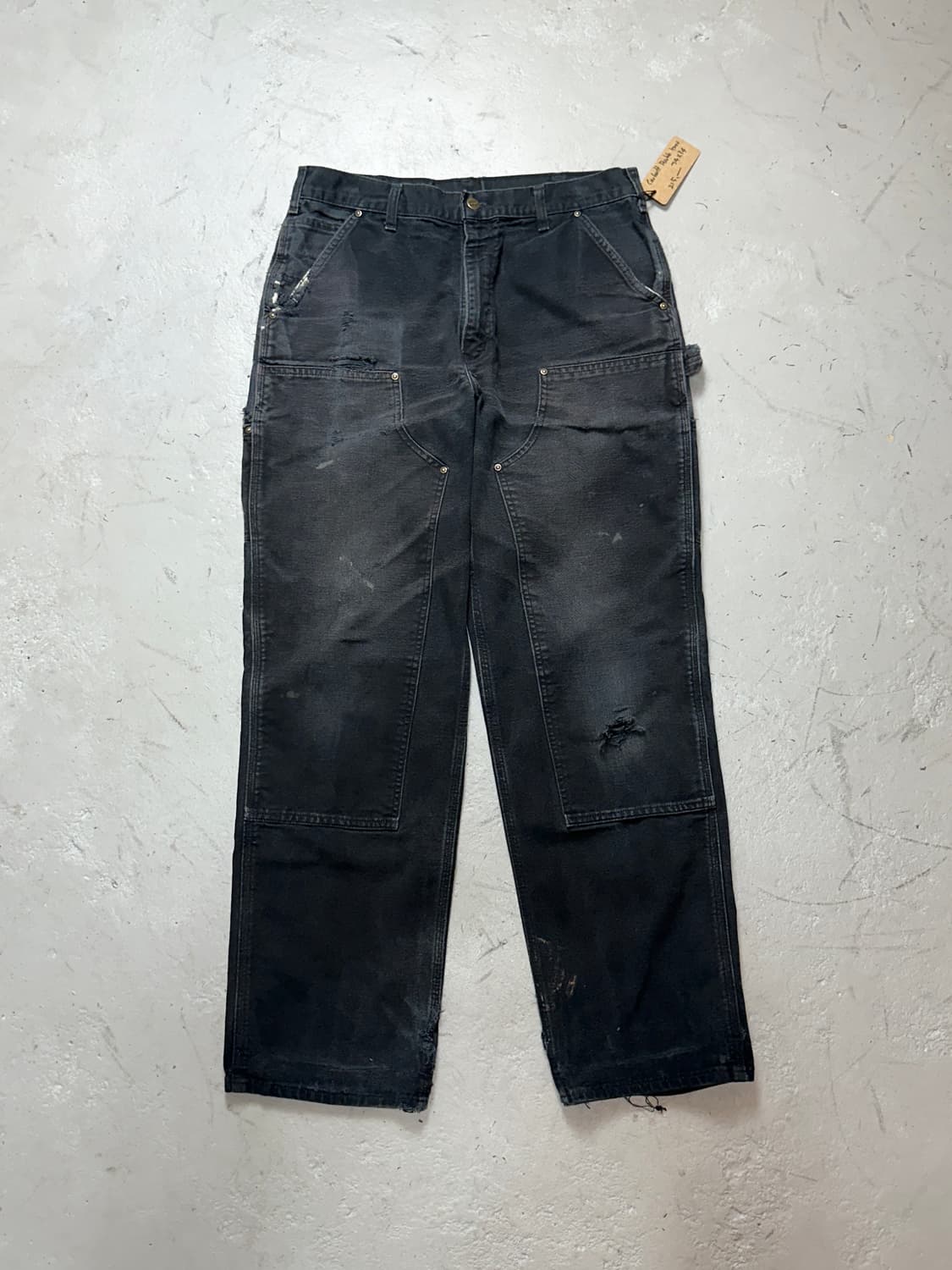 OG 칼하트 B136 더블니 블랙 칼하트 썩블니 워크팬츠 상품이미지1