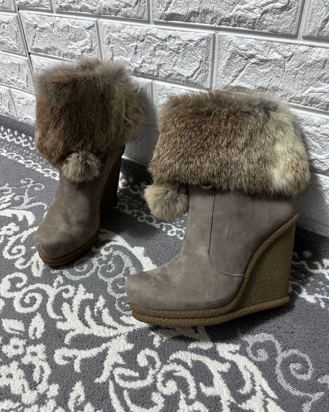 Ash 아쉬 웨지 스웨이드 퍼 부츠 상품이미지2