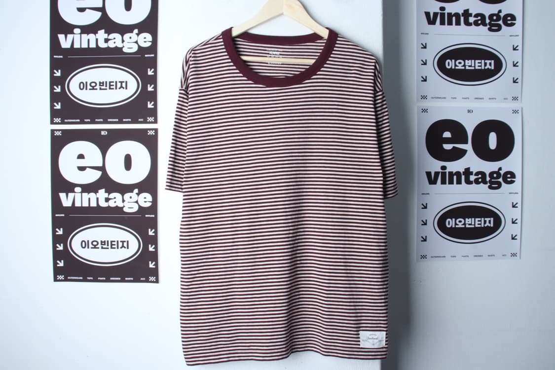 (XL-2XL) 지오다노 반팔 티셔츠 빅사이즈 스트라이프-H3H33756 상품이미지2