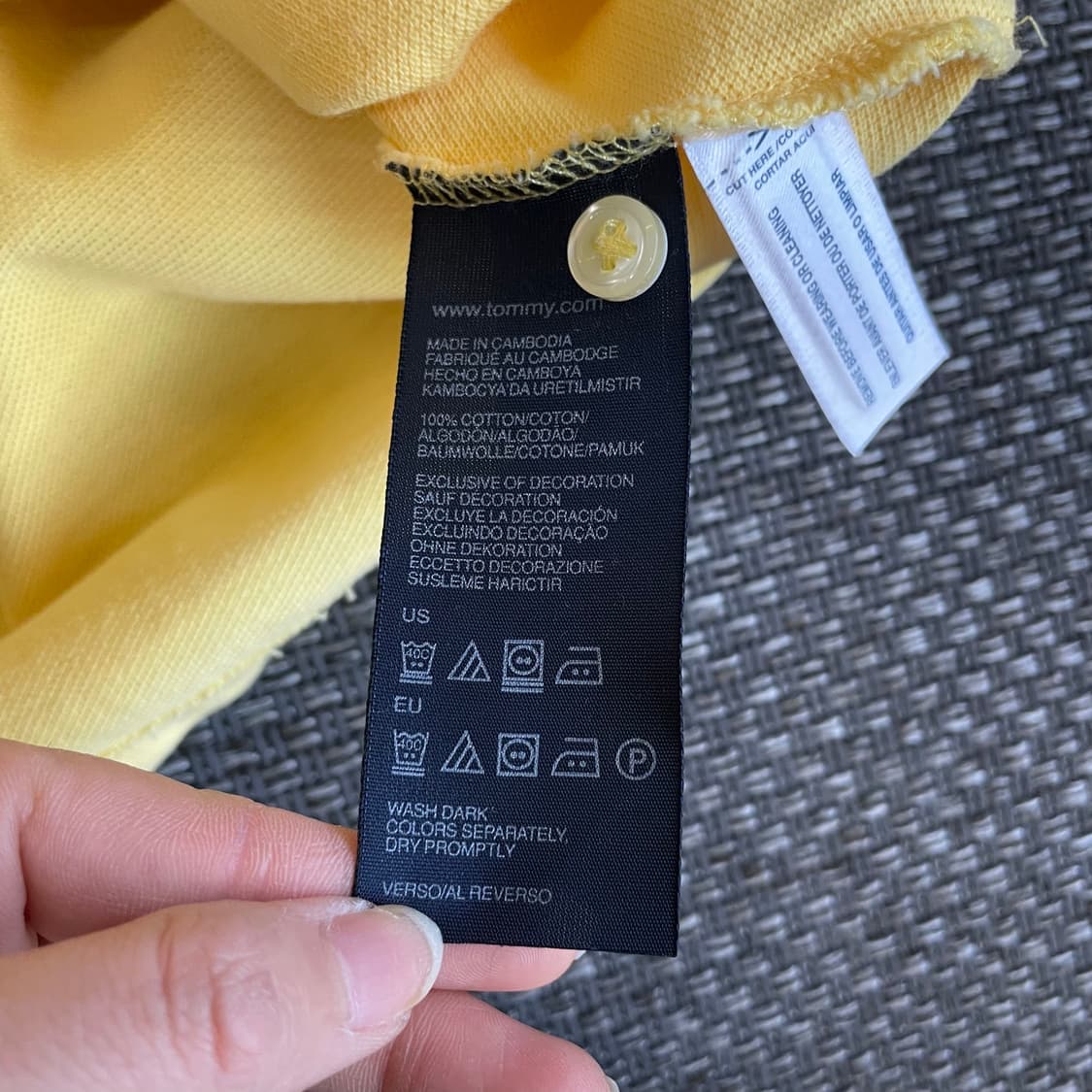 타미힐피거 옐로우 카라 반팔 티셔츠 M 상품이미지5