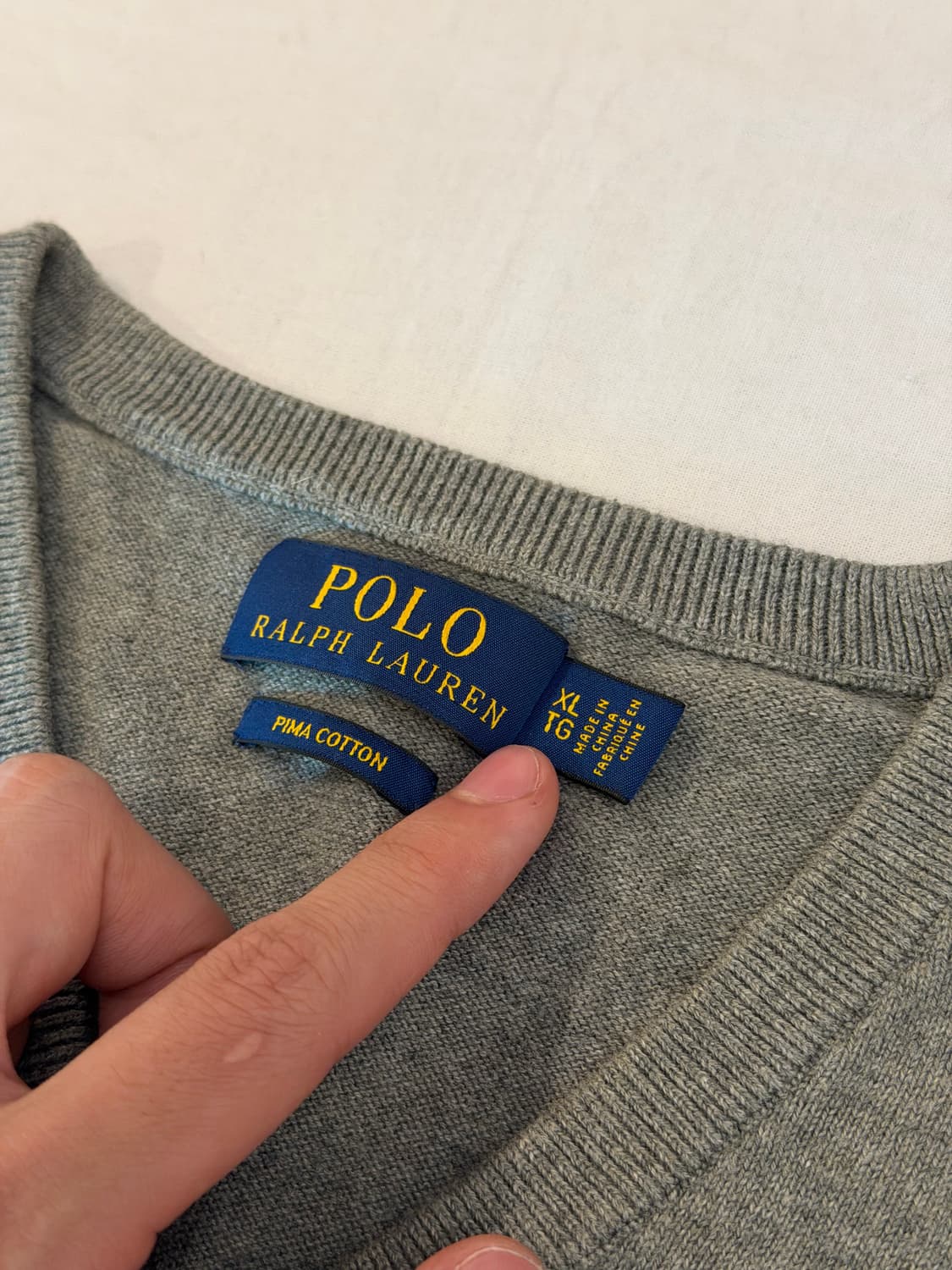 폴로 랄프로렌 신형 브이넥 코튼 니트 그레이 상품이미지4